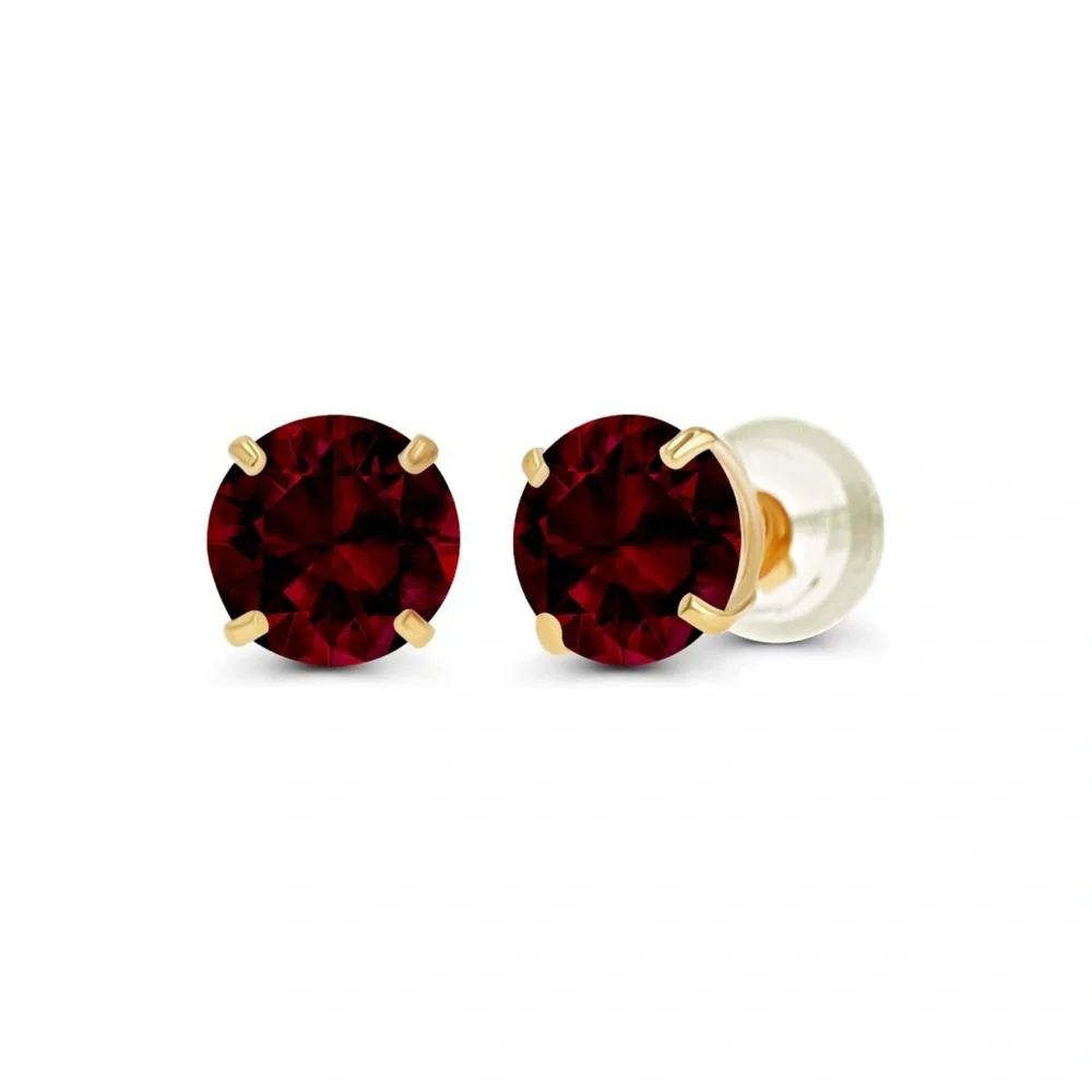 10k solid gold natural earrings - Picture 5 of 8